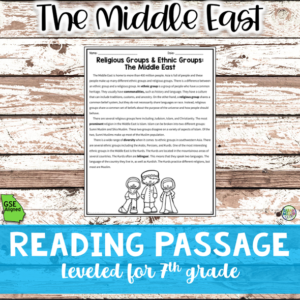 Religions and Ethnic Groups in Middle East Reading Packet (SS7G8a)