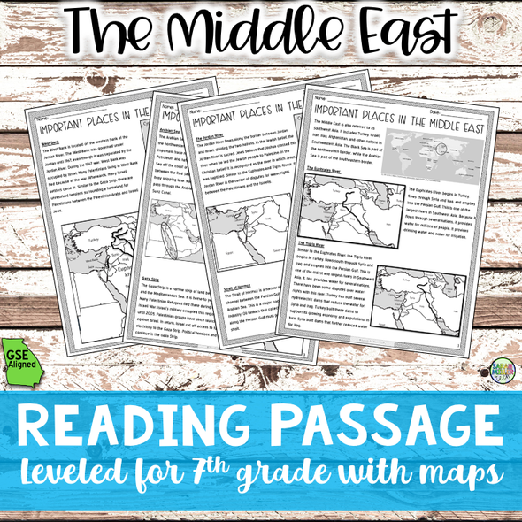 Geography in the Middle East Reading Packet (SS7G5a)
