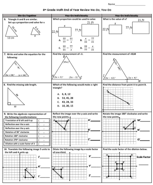 8th Grade Math STAAR Review You Do, We do