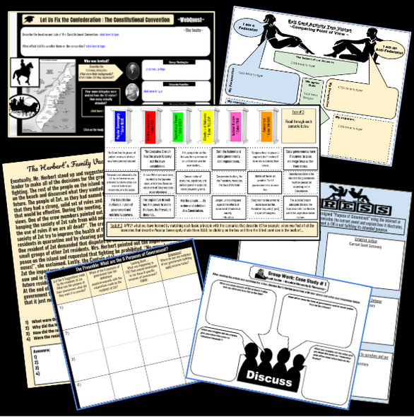 U.S. Government Bundle | 7 Complete Interactive Activities 