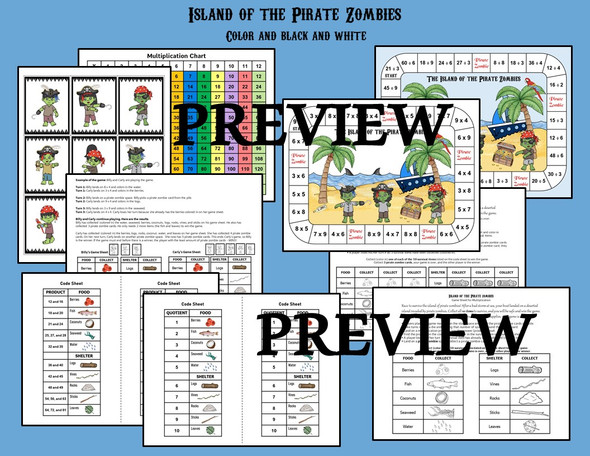 Fact Fluency Multiplication and Division Game - Basic Fact Practice with Zombies