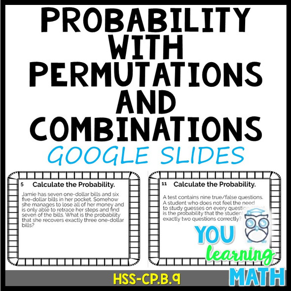 Probability with Permutations and Combinations: GOOGLE Slides - 20 Problems