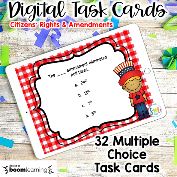 Citizen's Rights & Amendments DIGITAL Task Cards | DISTANCE LEARNING