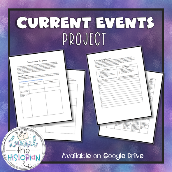   Current Events Project + Digital Literacy & Critical Thinking Skills 