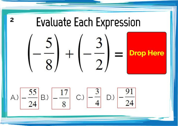 Adding and Subtracting Improper Fractions: Digital BOOM Cards - 20 Problems