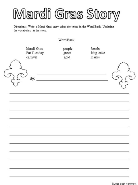 Mardi Gras Activities and Coloring Sheets