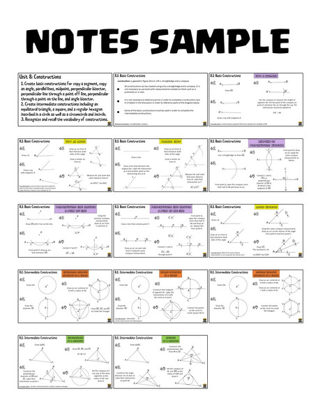 Constructions (Geometry - Unit 8)