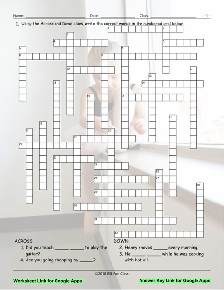 Reflexive-Reciprocal Pronouns Interactive Crossword Puzzle for Google Apps LINKS