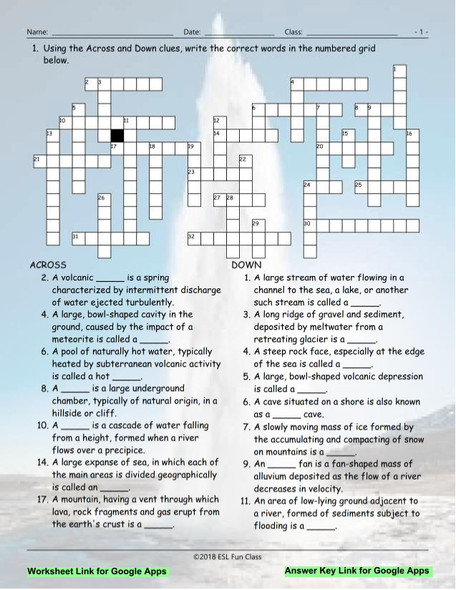 Geology-Planet Earth Interactive Crossword Puzzle for Google Apps LINKS
