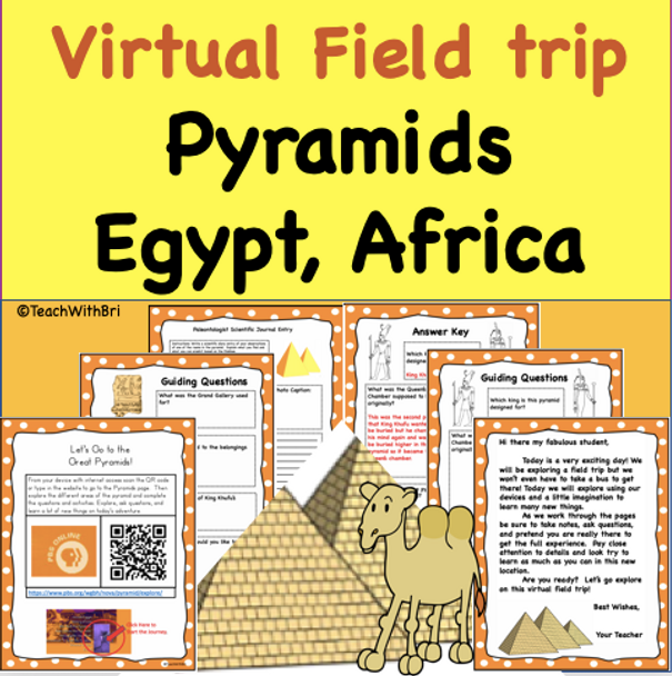  Virtual Field Trip to the Great Pyramids of Egypt- Africa Printable and Digital Versions