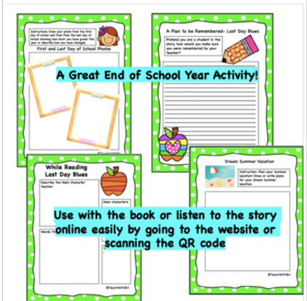  Digital Version- Virtual Read-A-Loud-  Last Day Blues- (Designed for Google Drive) Student Activities