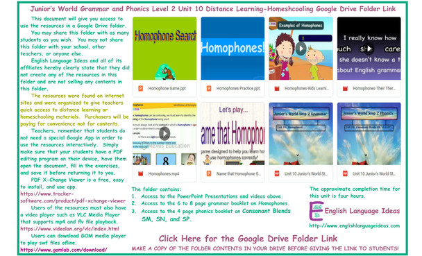 Homophones and Phonics Distance Learning-Homeschooling Bundle-Google Drive Link