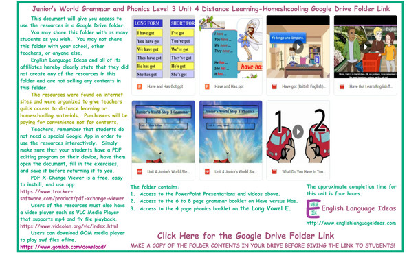 Have-Has and Phonics Distance Learning-Homeschooling Bundle-Google Drive Link