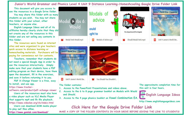 Should and Would and Phonics Distance Learning-Homeschooling Bundle-Google Drive Link