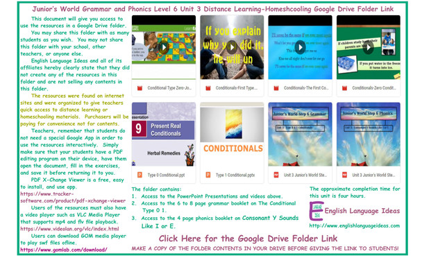 Conditional 0 1 and Phonics Distance Learning-Homeschooling Bundle-Google Drive Link
