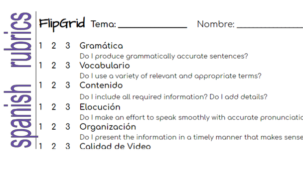 Rubric & Activities for Interactive Videos in the World Language Classroom (Spanish)