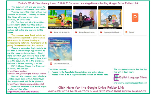 Animals Pets Distance Learning-Homeschooling Bundle-Google Drive Link