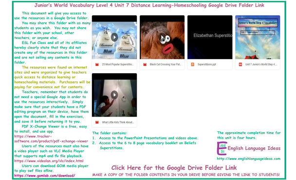 Beliefs Superstitions Distance Learning-Homeschooling Bundle-Google Drive Link
