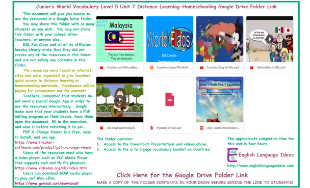 Countries Distance Learning-Homeschooling Bundle-Google Drive Link