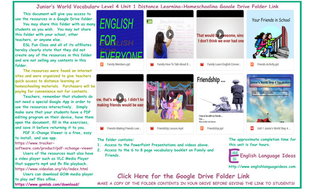 Family and Friends Distance Learning-Homeschooling Bundle-Google Drive Link