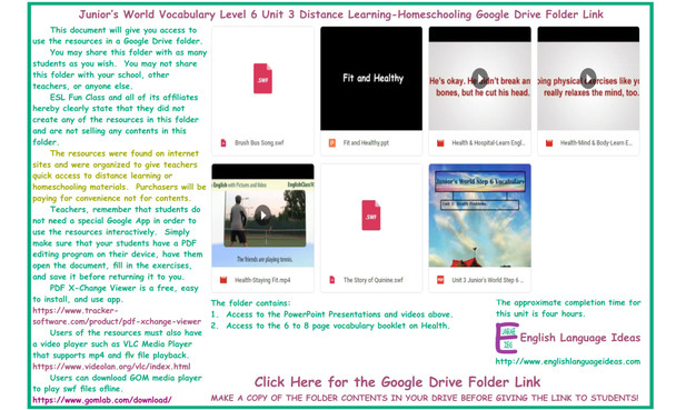 Health Distance Learning-Homeschooling Bundle-Google Drive Link