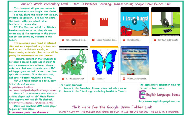 Insects Distance Learning-Homeschooling Bundle-Google Drive Link