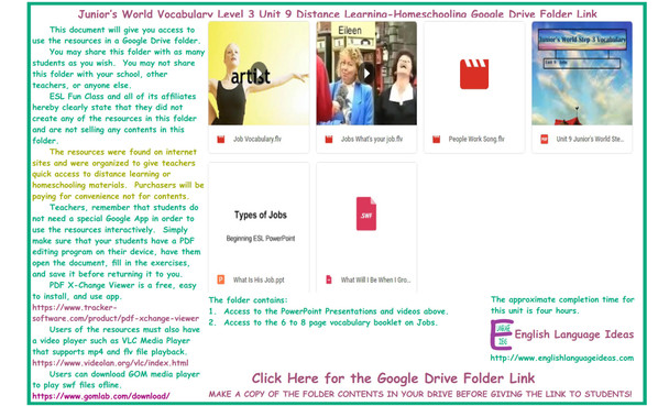 Jobs Distance Learning-Homeschooling Bundle-Google Drive Link