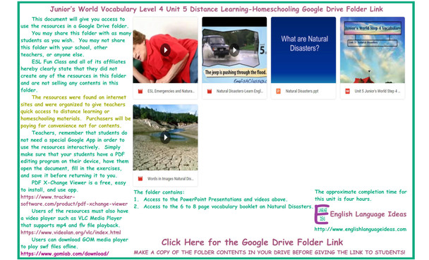 Natural Disasters Distance Learning-Homeschooling Bundle-Google Drive Link
