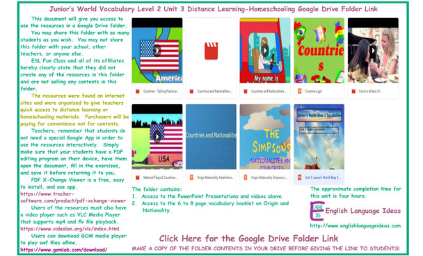 Origin and Nationality Distance Learning-Homeschooling Bundle-Google Drive Link