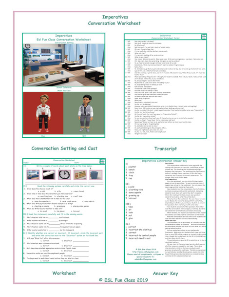 Imperatives Conversation Worksheet