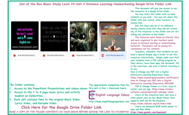 Celebrities Music Distance Learning-Homeschool Bundle-Google Drive