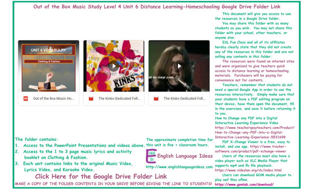 Clothing & Fashion Music Distance Learning-Homeschool Bundle-Google Drive