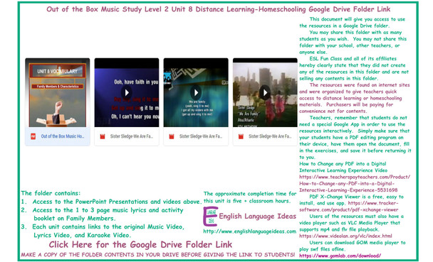 Family Members Music Distance Learning-Homeschool Bundle-Google Drive
