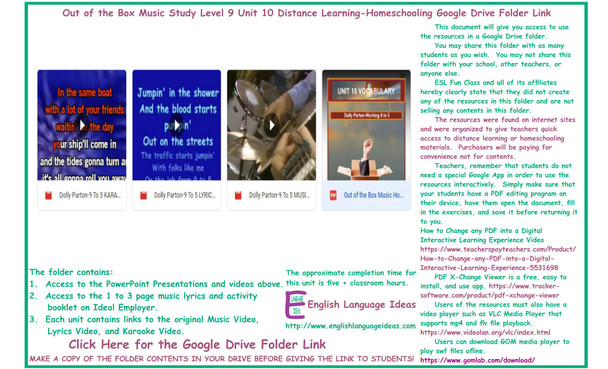 Ideal Employer Music Distance Learning-Homeschool Bundle-Google Drive