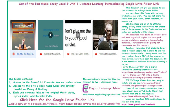 Money & Banking Music Distance Learning-Homeschool Bundle-Google Drive