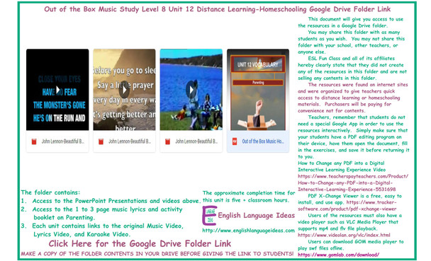 Parenting Music Distance Learning-Homeschool Bundle-Google Drive