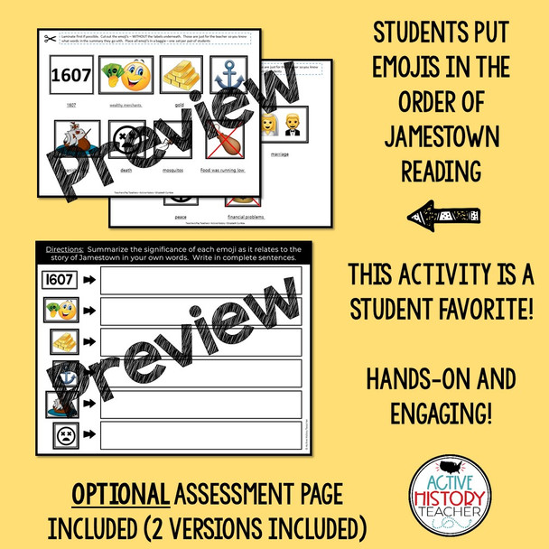 Jamestown Emoji Visual Summary Activity Distance Learning