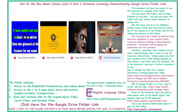 Public Transportation Music Distance Learning-Homeschool Bundle-Google Drive
