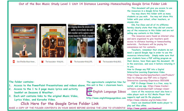 Seasons & Weather Music Distance Learning-Homeschool Bundle-Google Drive