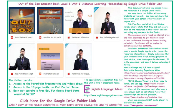 Past Perfect Tense Distance Learning-Homeschool Bundle-Google Drive