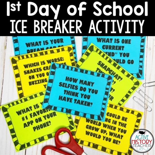 1st Day of School Ice Breaker Activity