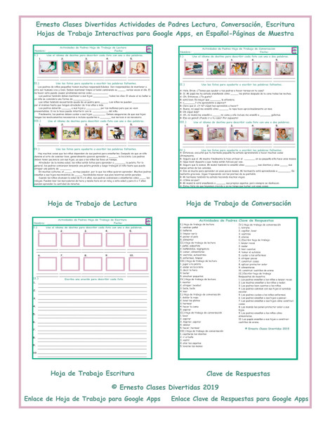 Parenting Activities Read-Converse-Write Spanish Interactive Worksheets-Google Apps