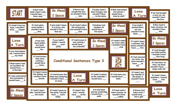 Conditional Sentences Type 3 Legal Size Text Board Game