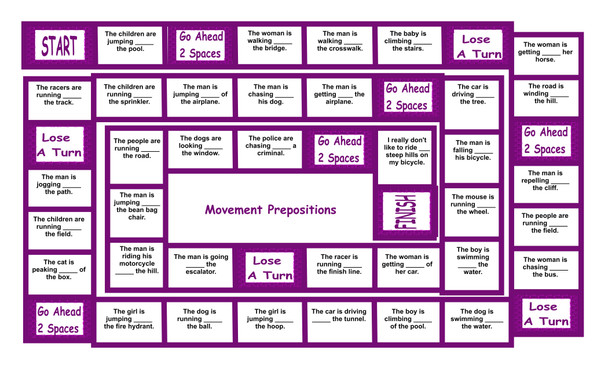 Movement Prepositions Legal Size Text Board Game