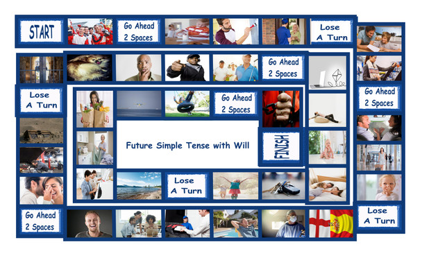 Future Simple Tense with Will Legal Size Photo Boardgame