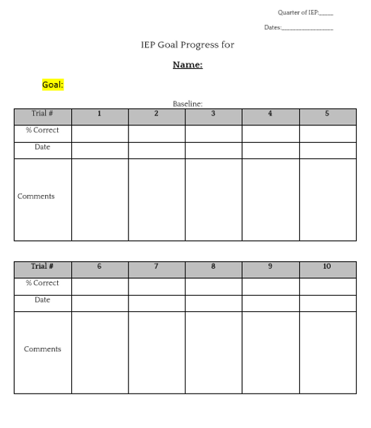 IEP Goal Tracking System