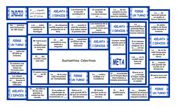 Collective Nouns Spanish Board Game