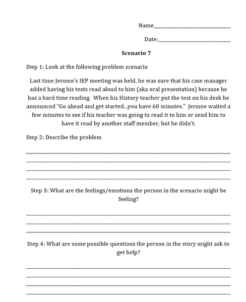 Self-Advocacy Scenarios
