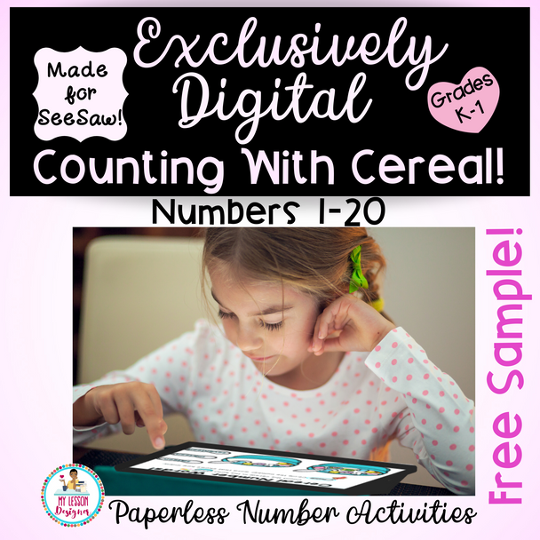FREEBIE Exclusively Digital SeeSaw Counting With Cereal-Distance Learning