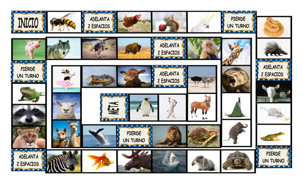 Animals Spanish Legal Size Photo Board Game